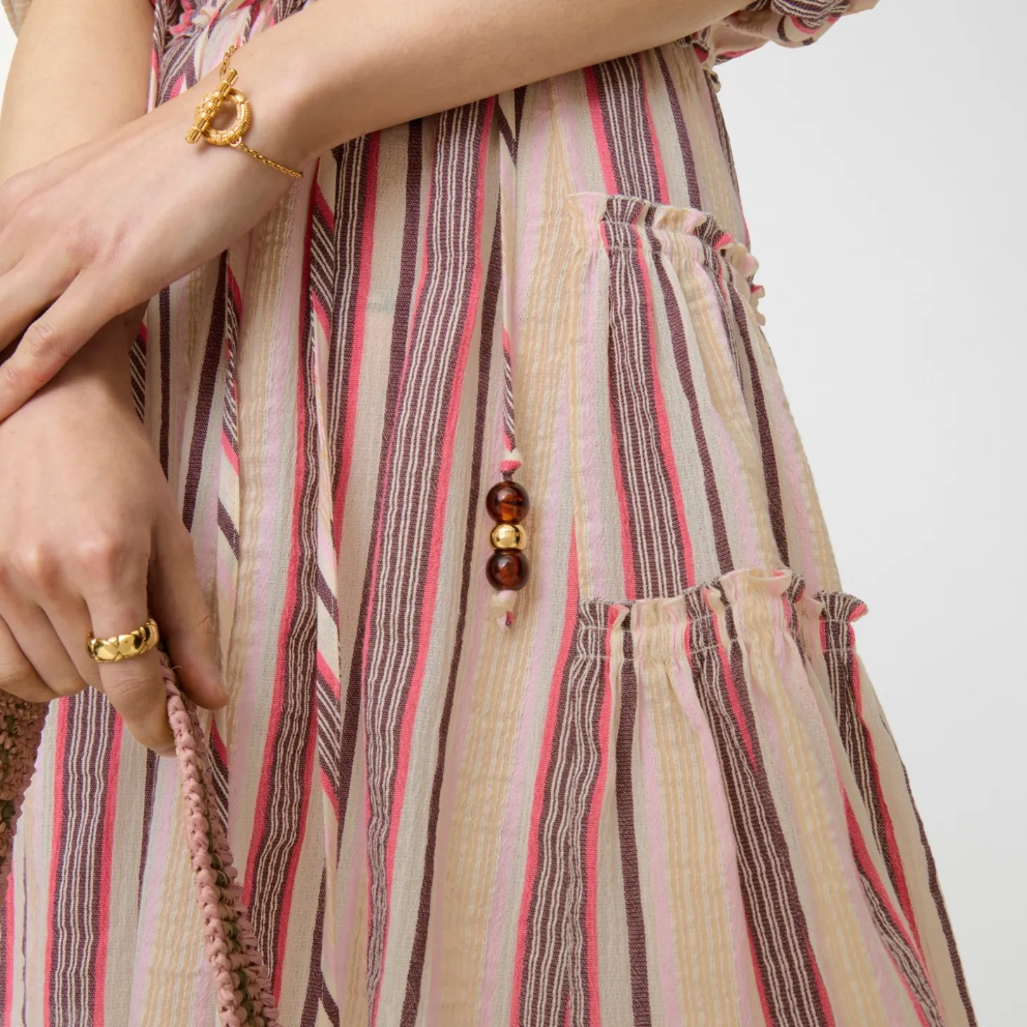 Striped Cotton Voile Dress