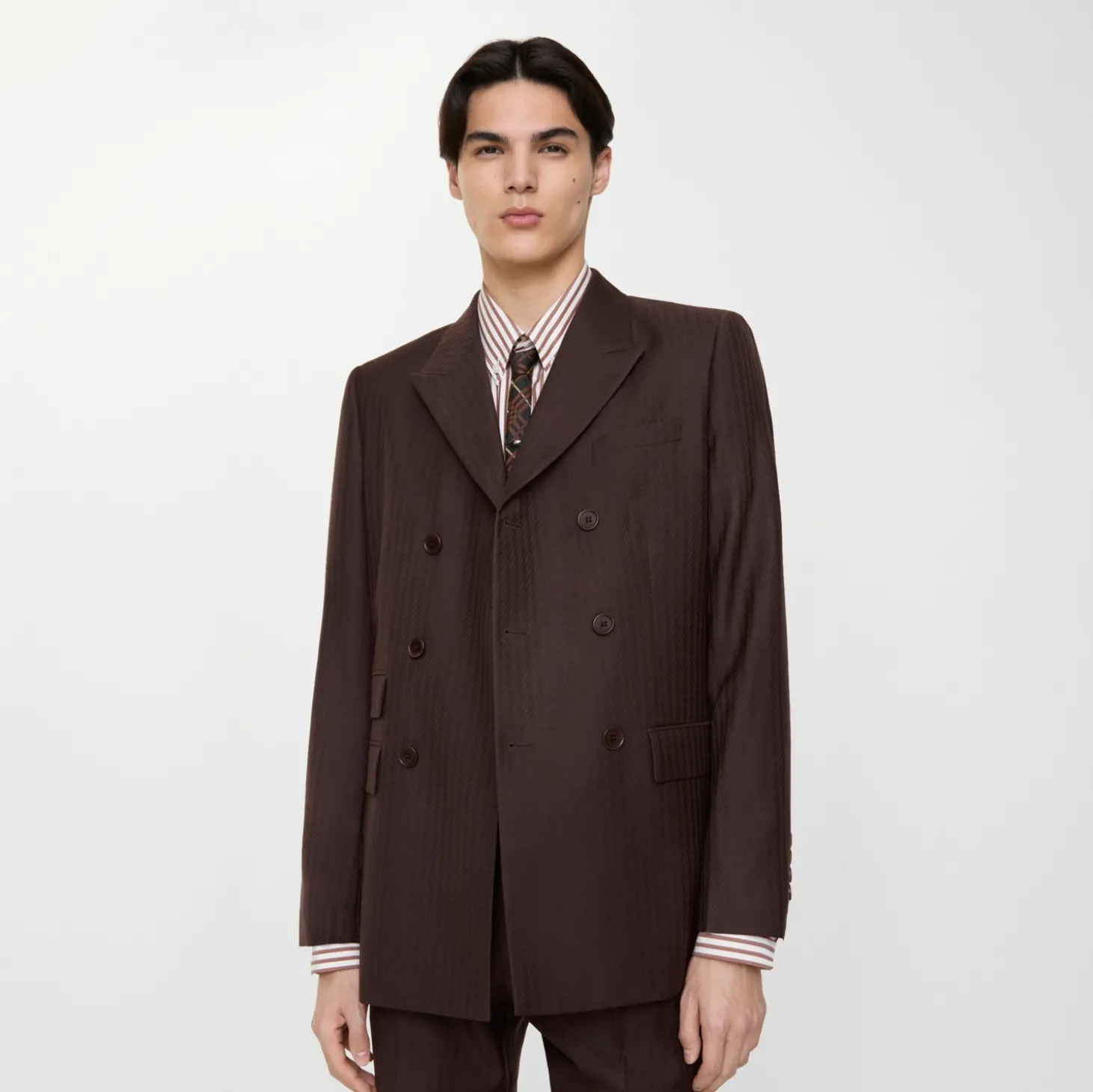 Striped Wool Mohair Tailored Jacket