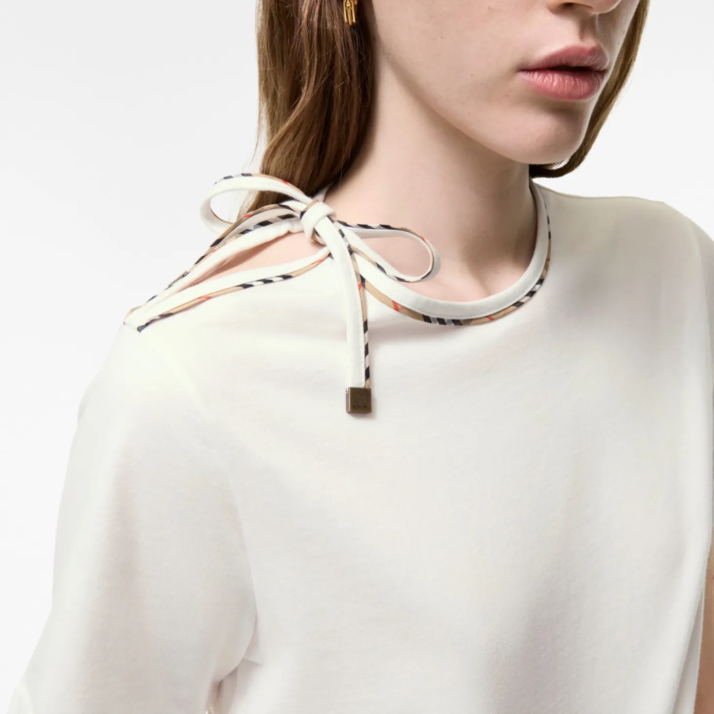 Tie-sleeve Cotton T-shirt
