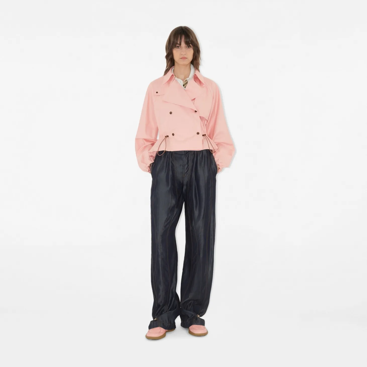 Tropical Gabardine Hooded Trench Jacket