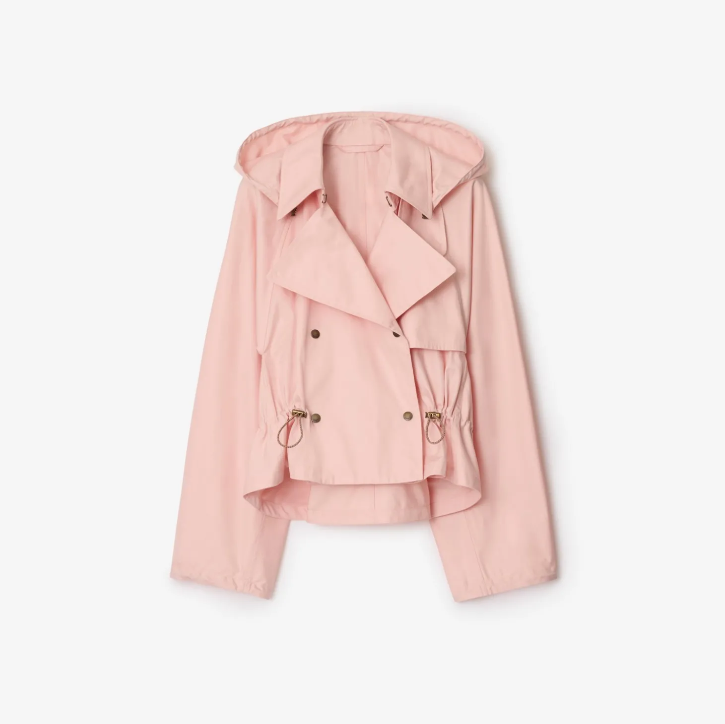 Tropical Gabardine Hooded Trench Jacket
