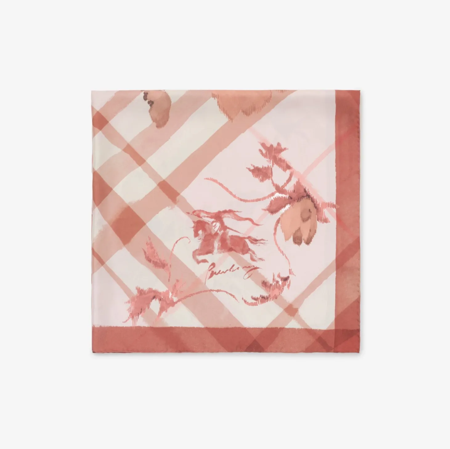 Watercolour Check Silk Scarf