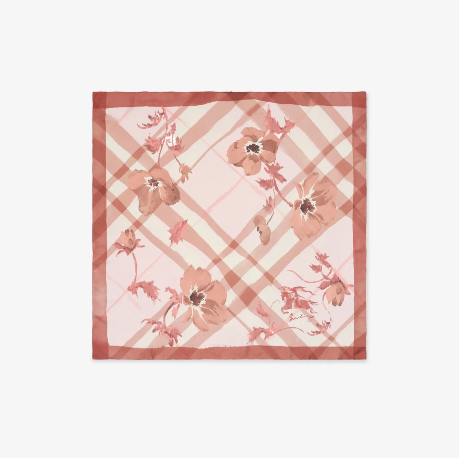 Watercolour Check Silk Scarf