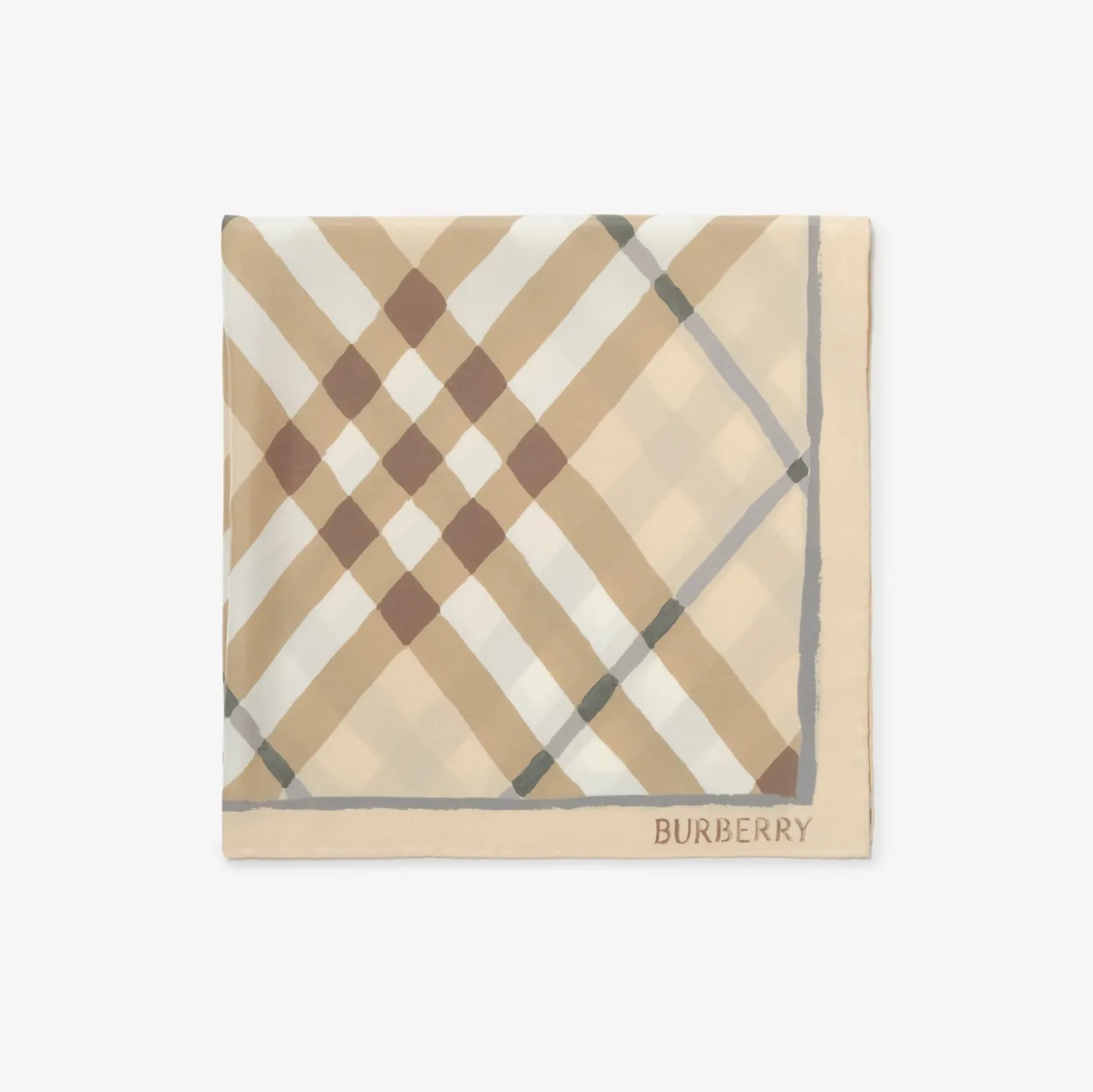 Watercolour Check Silk Scarf