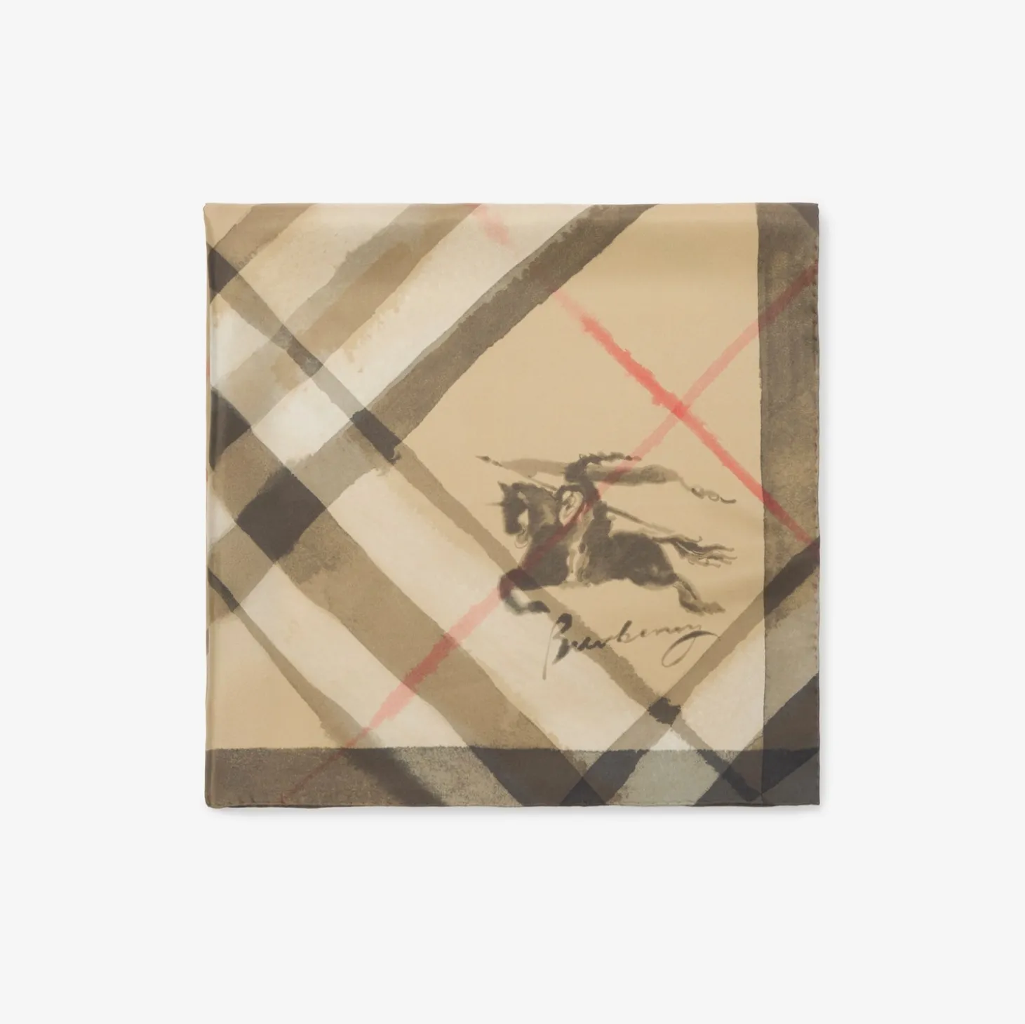 Watercolour Check Silk Scarf