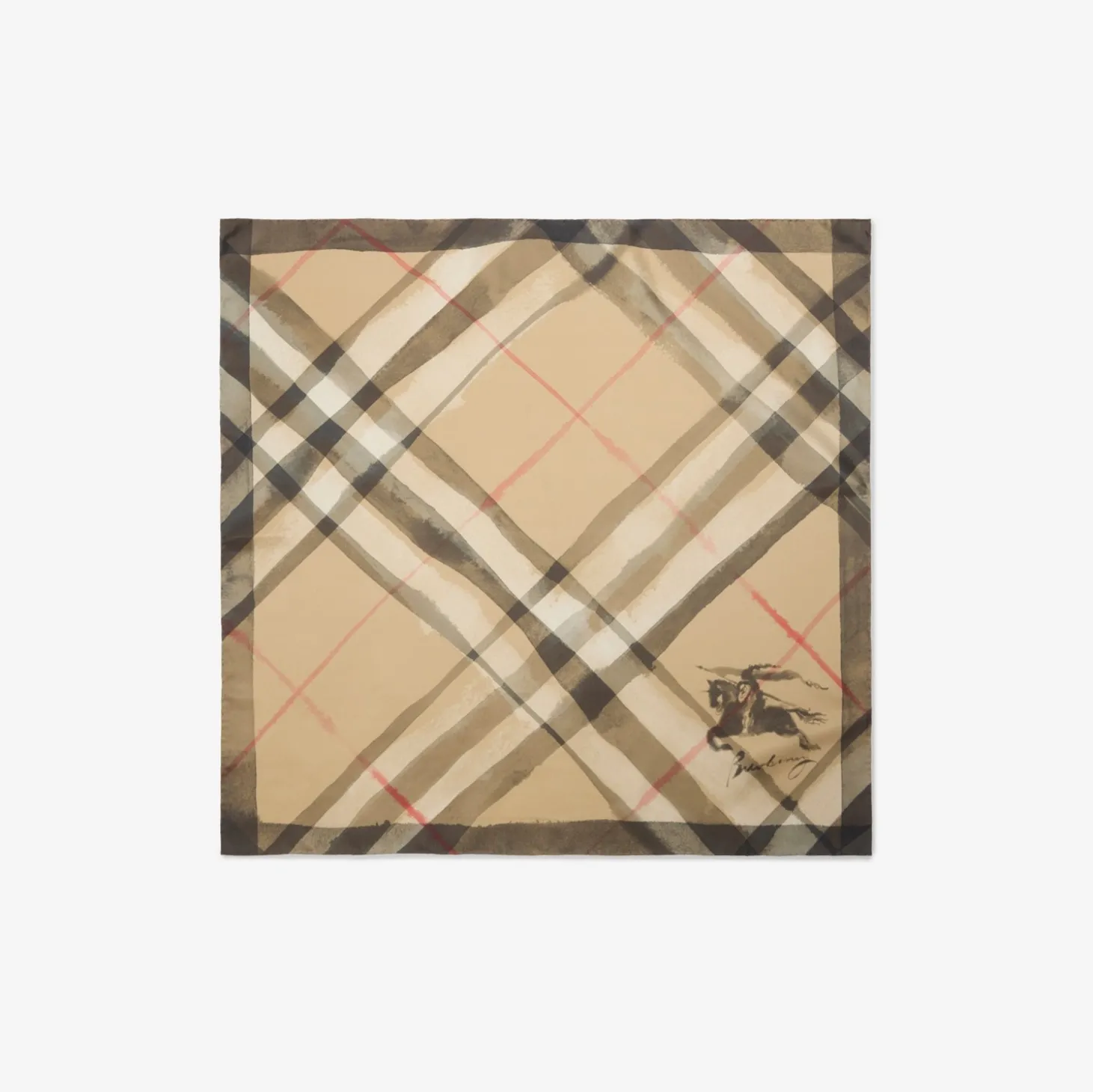 Watercolour Check Silk Scarf