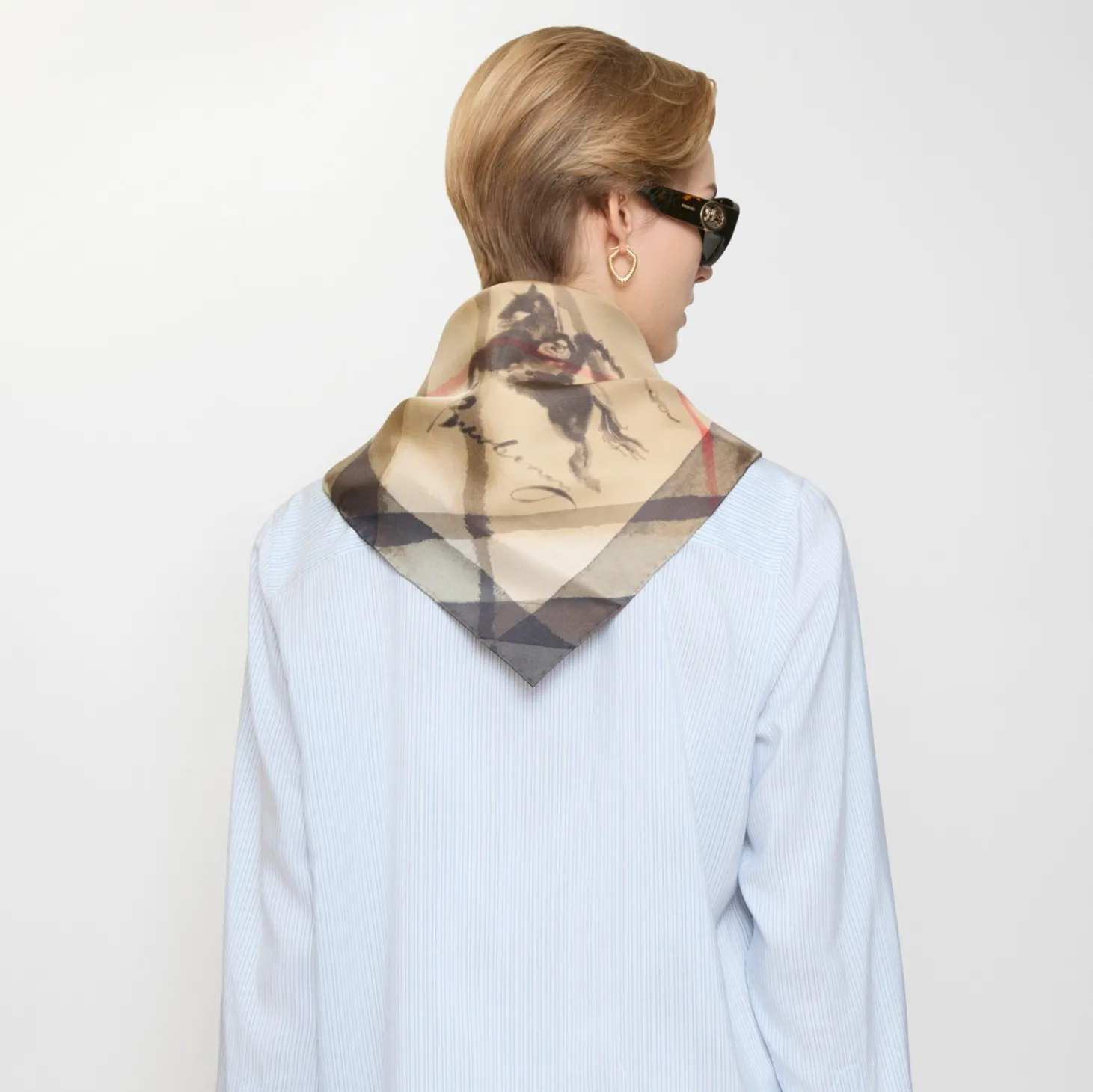 Watercolour Check Silk Scarf