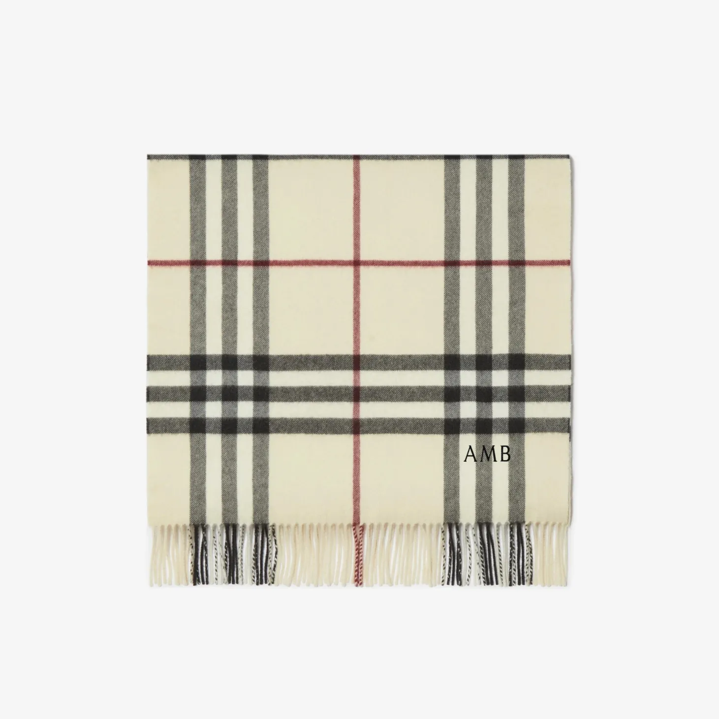 Wide Check Cashmere Scarf
