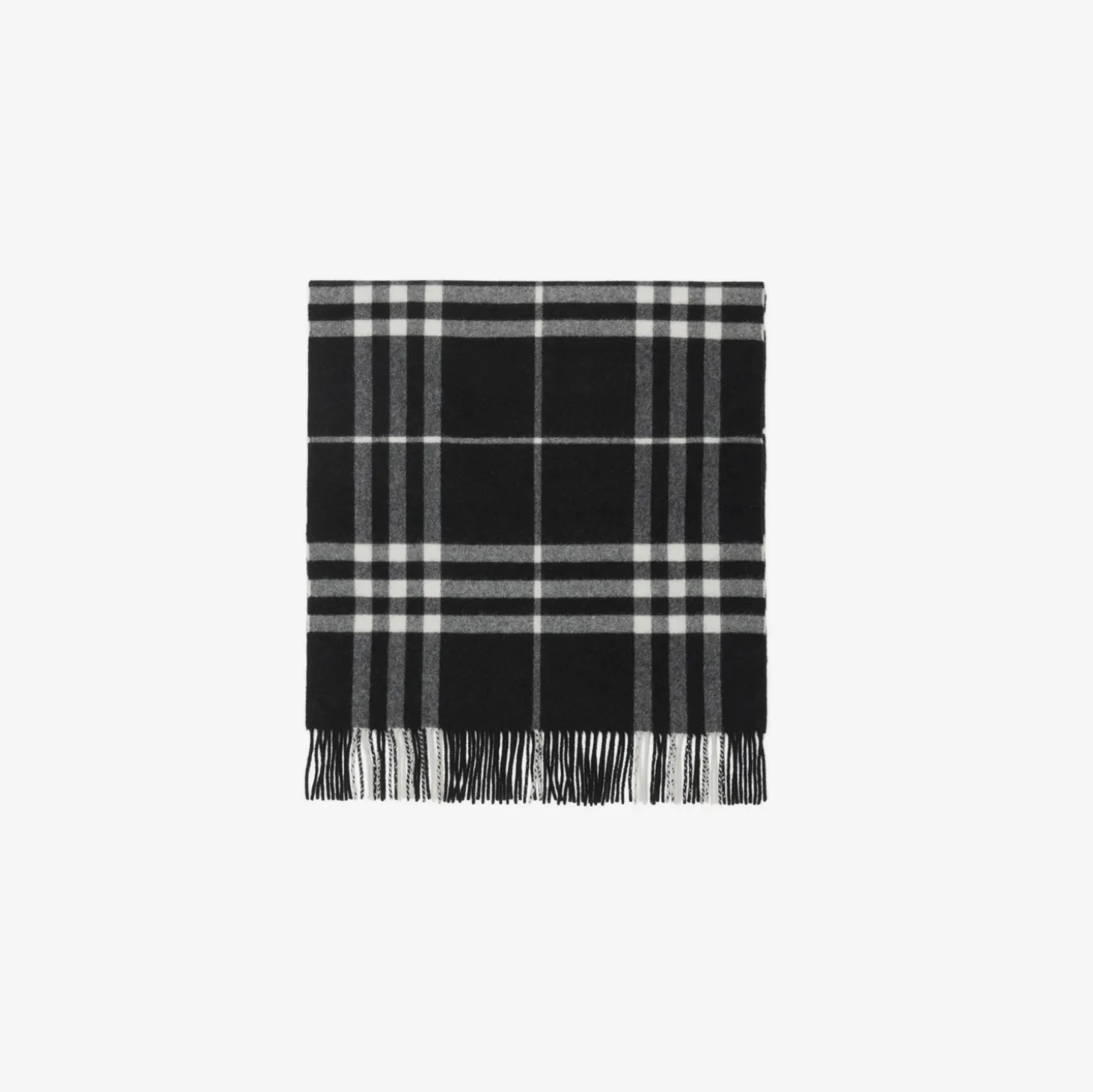 Wide Check Cashmere Scarf