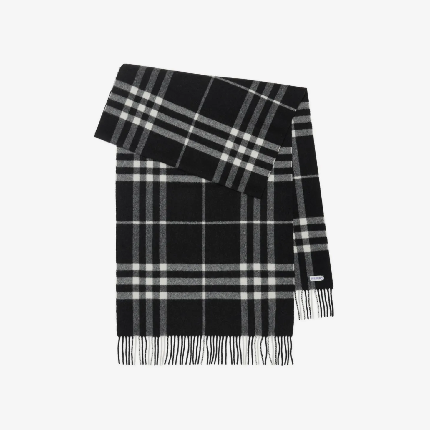 Wide Check Cashmere Scarf