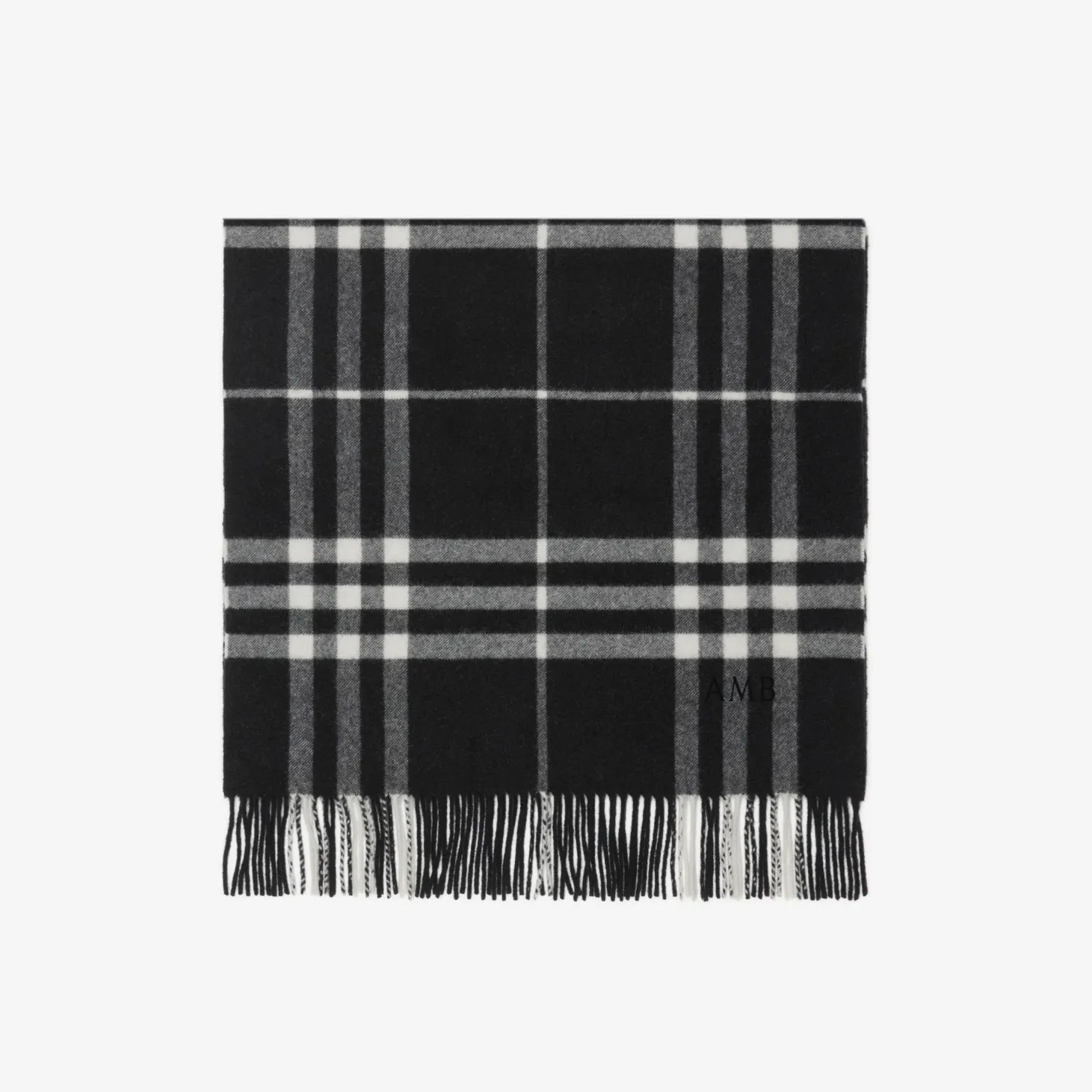 Wide Check Cashmere Scarf
