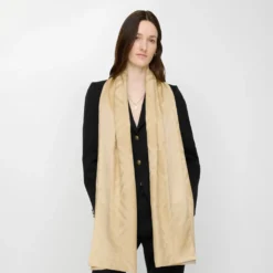 Wide Check Silk Scarf