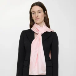 Wide Check Silk Scarf