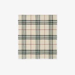 Wide Check Wool Scarf