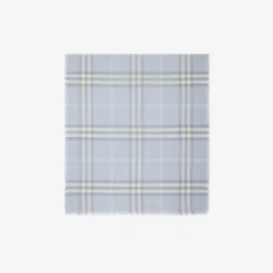 Wide Check Wool Scarf