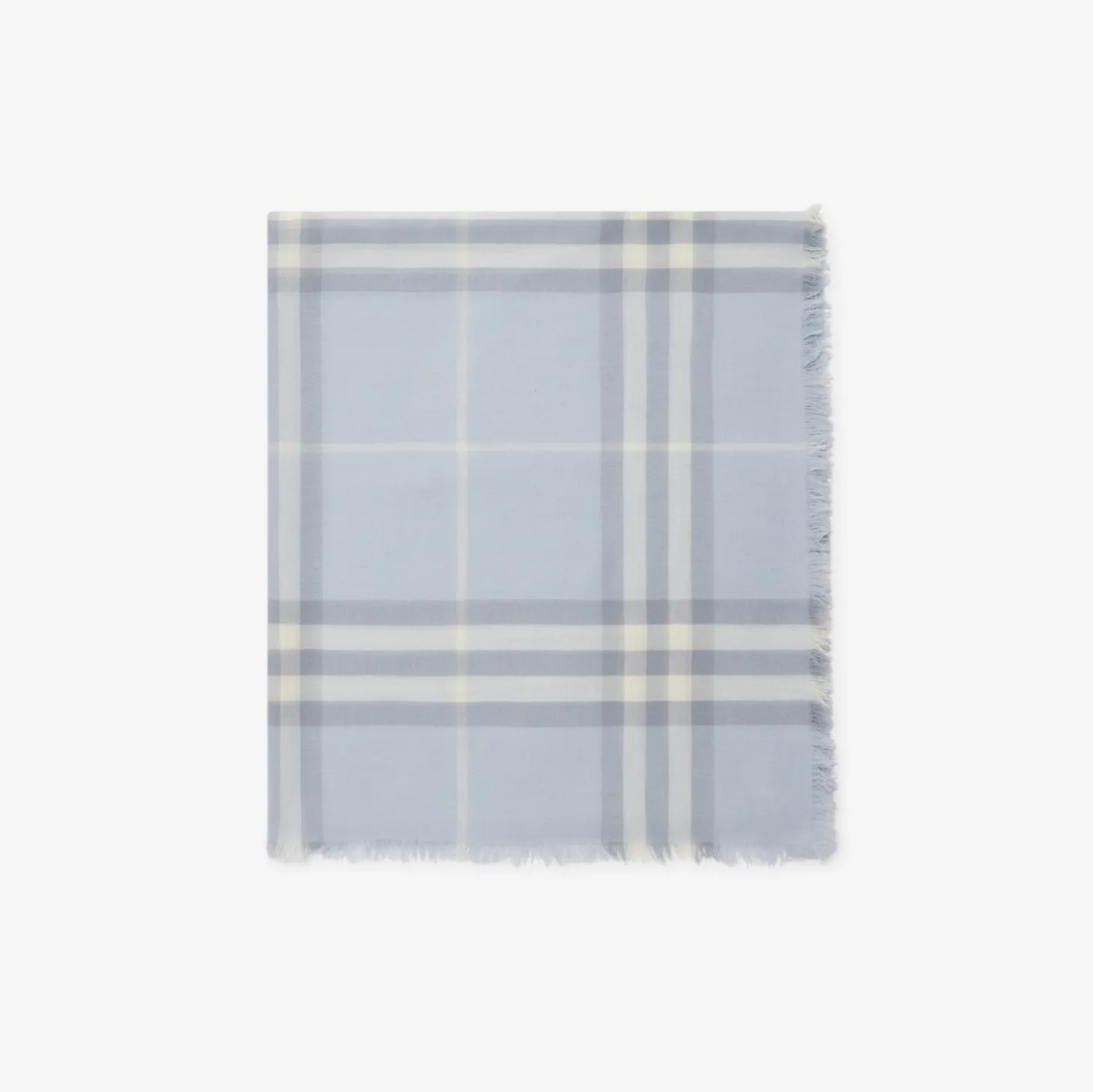 Wide Check Wool Scarf