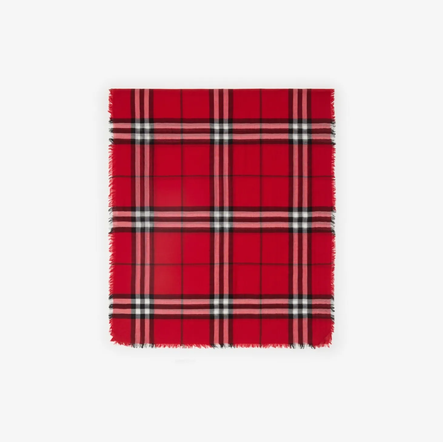 Wide Check Wool Scarf