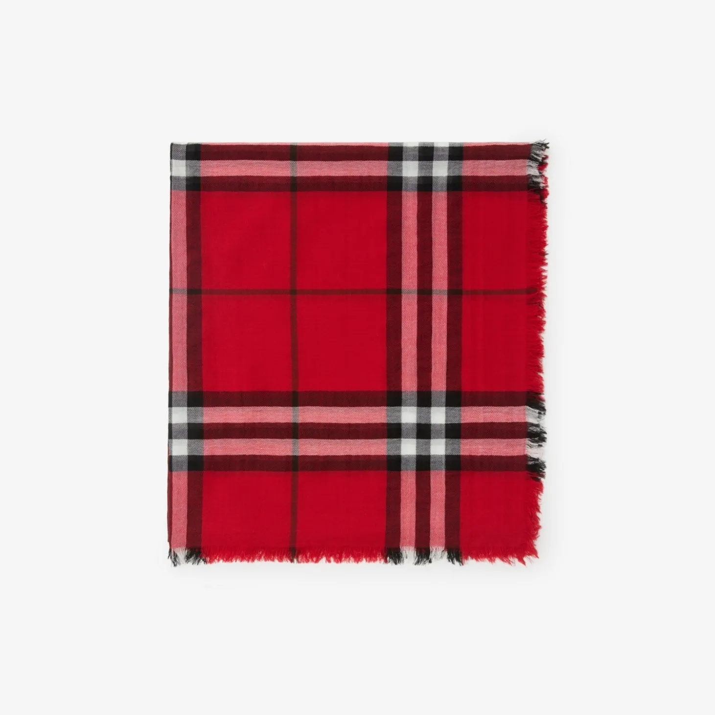 Wide Check Wool Scarf