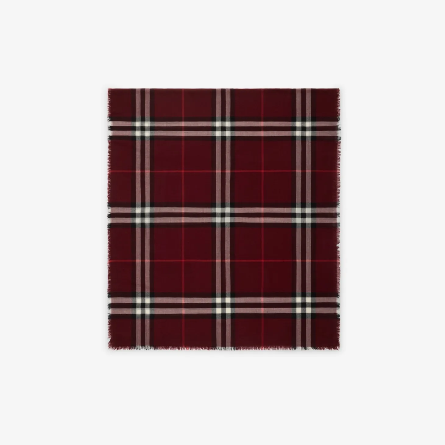 Wide Check Wool Scarf