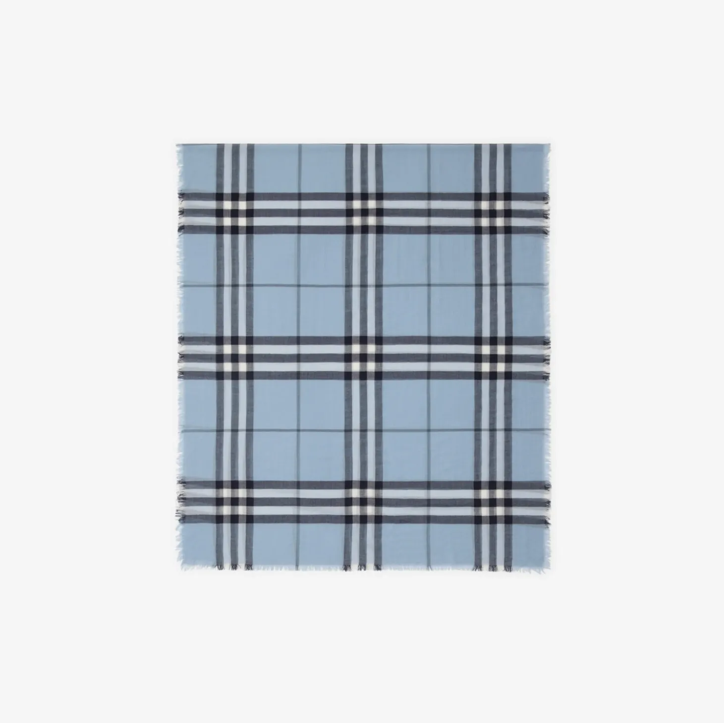 Wide Check Wool Scarf