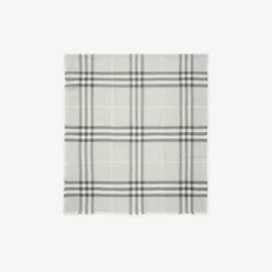Wide Check Wool Scarf