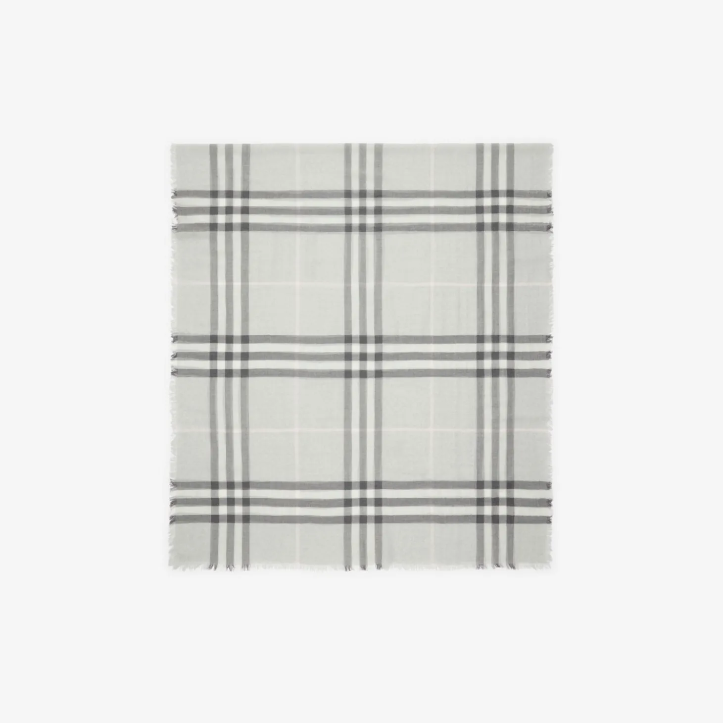Wide Check Wool Scarf