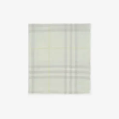Wide Check Wool Scarf