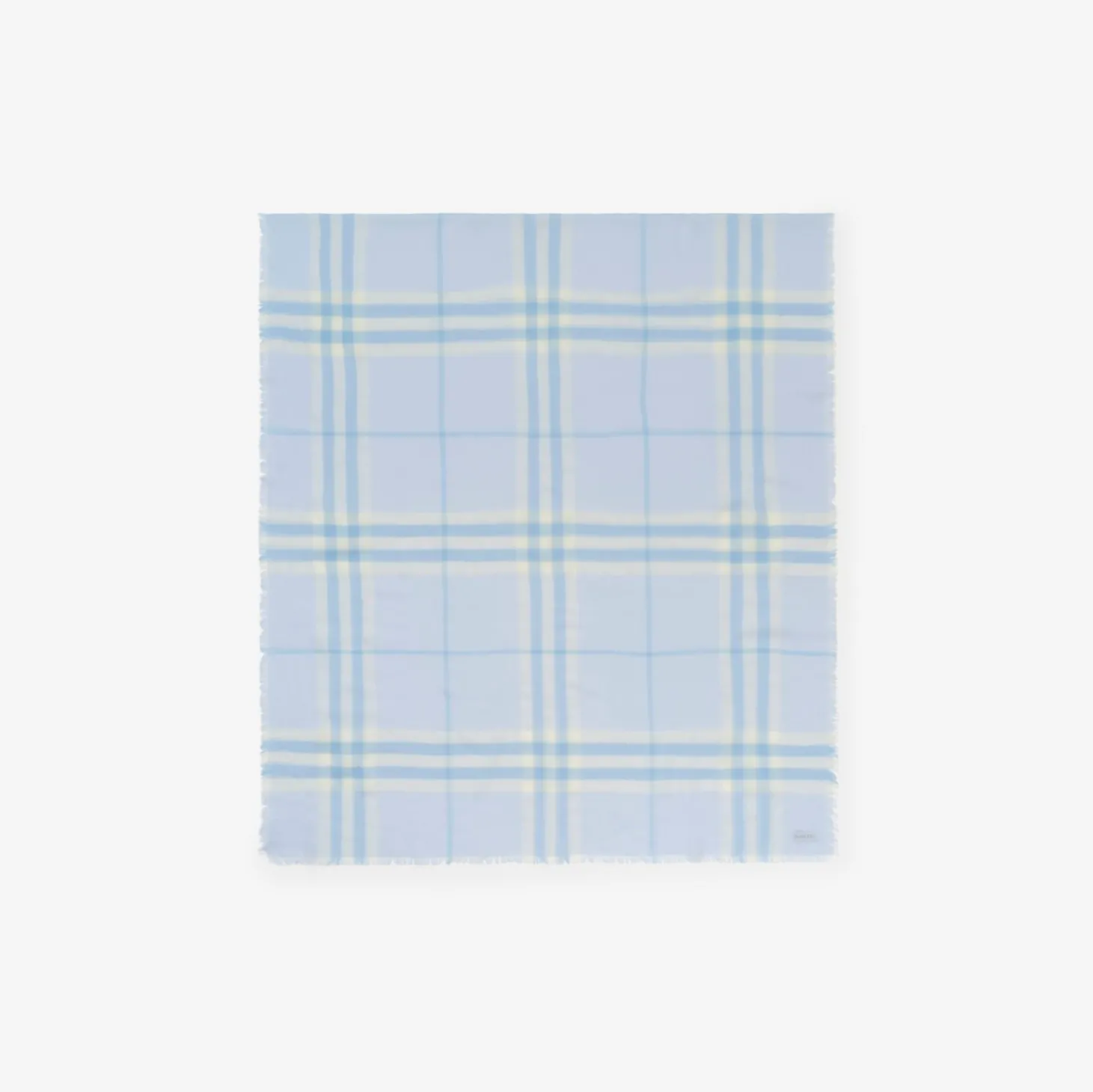 Wide Check Wool Scarf