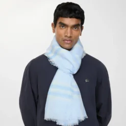 Wide Check Wool Scarf