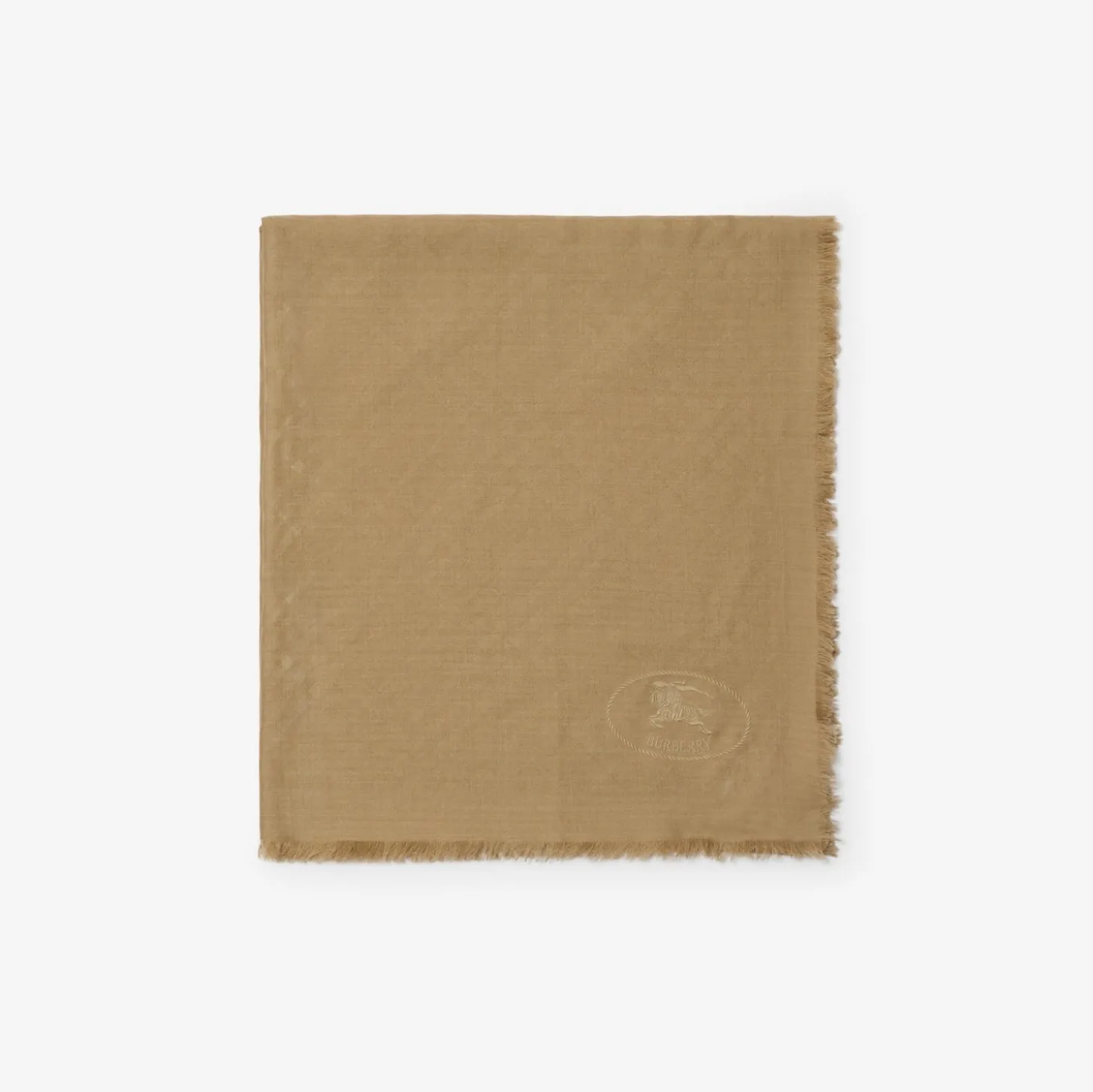 Wide Check Wool Silk Scarf