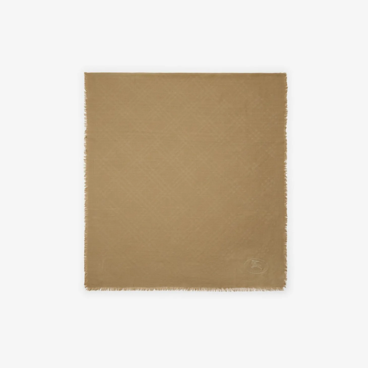 Wide Check Wool Silk Scarf