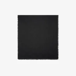Wide Check Wool Silk Scarf