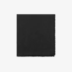 Wide Check Wool Silk Scarf