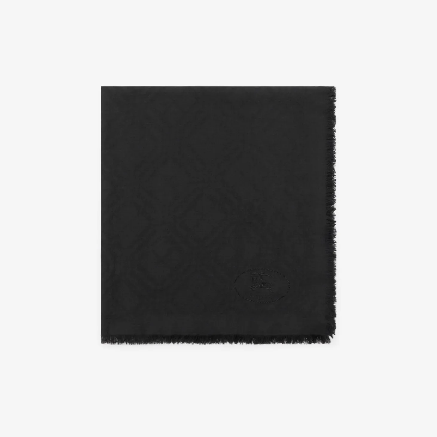 Wide Check Wool Silk Scarf