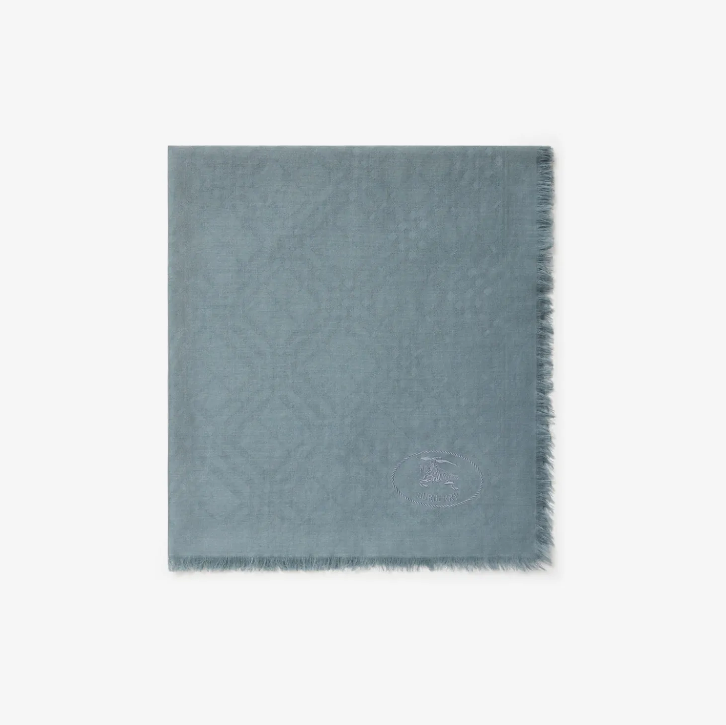 Wide Check Wool Silk Scarf