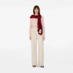 Wide Check Wool Silk Scarf