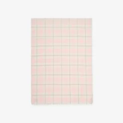 Wide Embellished Check Wool Silk Blend Scarf