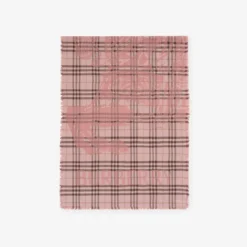 Wide Knight Check Wool Silk Scarf