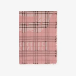 Wide Knight Check Wool Silk Scarf