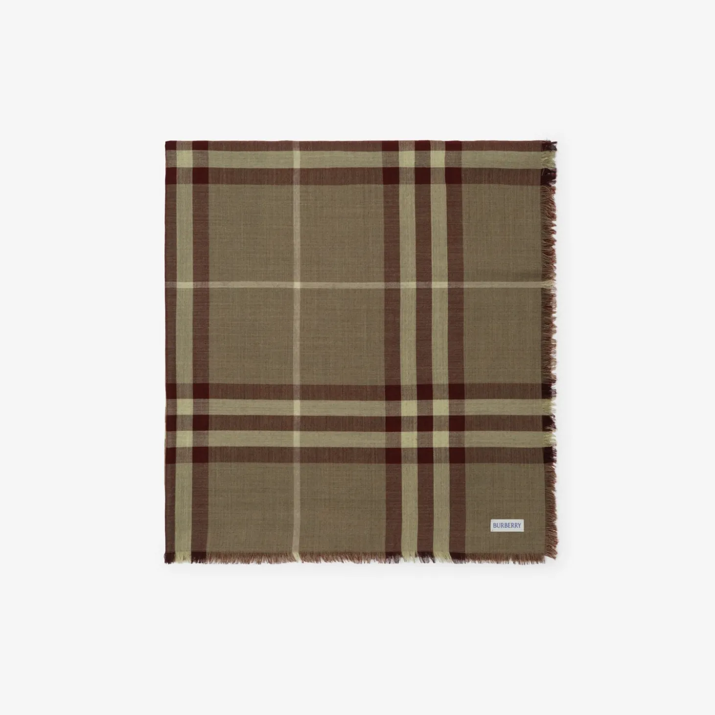 Wide Reversible Check Wool Silk Scarf