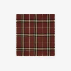 Wide Reversible Check Wool Silk Scarf
