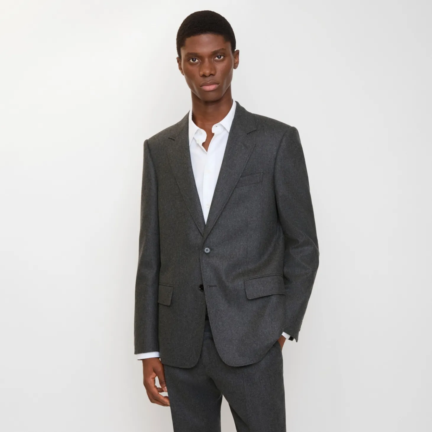 Wool Flannel Tailored Jacket