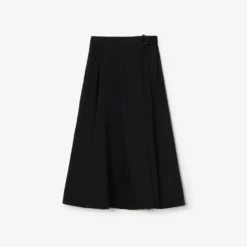 Wool Twill Midi Skirt